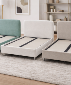 Alternative view of Pat tapitat Aero - 140x20, crem - somieră rabatabilă și spațiu de depozitare