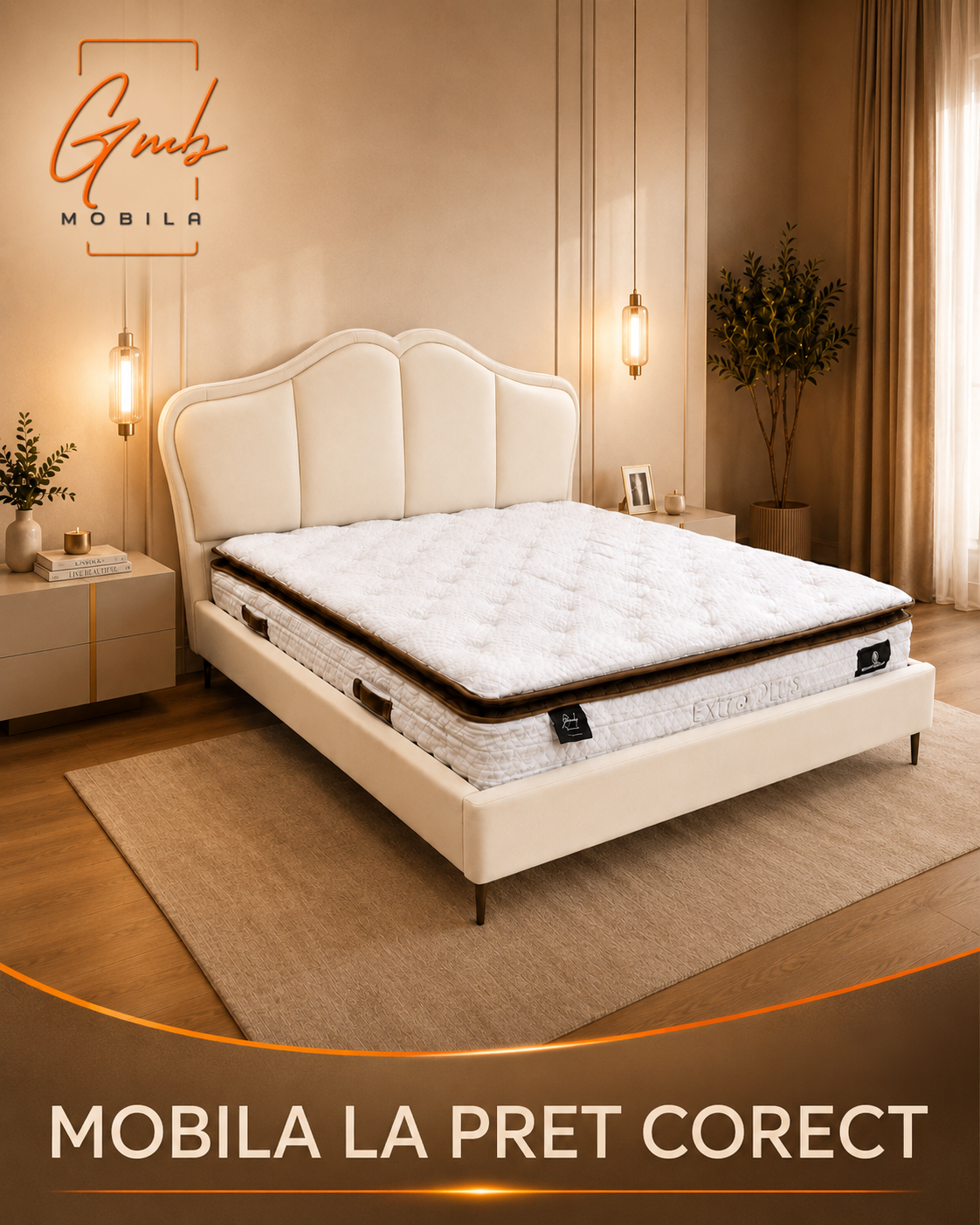 Pat tapitat Margo Deluxe – 160x200 - Eleganță și rafinament pentru dormitorul tău - imagine 2