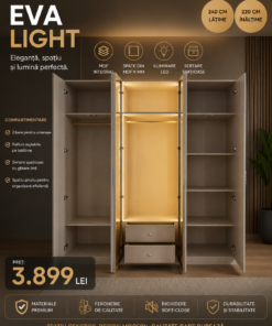 Alternative view of Dulap Eva Light Cașmir – 240 cm - integral MDF